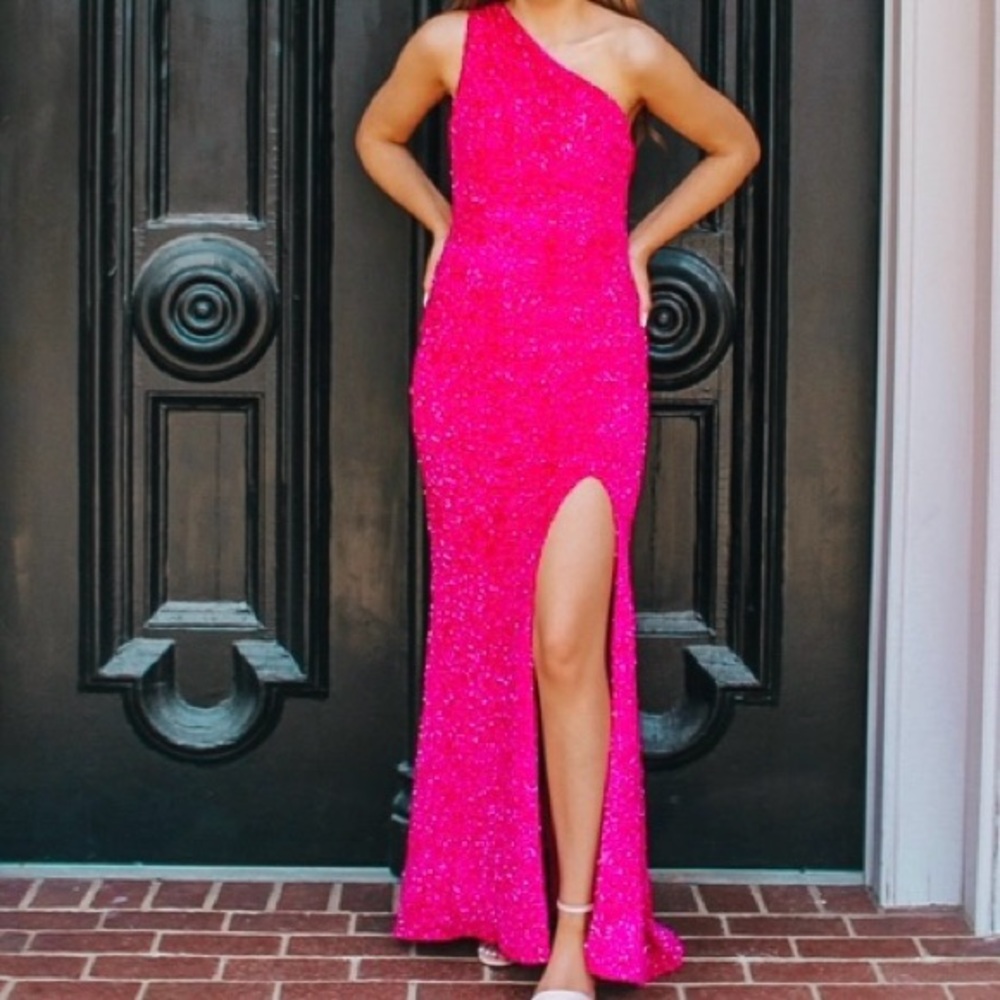 Hot pink prom dress